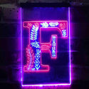 ADVPRO Letter F Initial Monogram Family Name  Dual Color LED Neon Sign st6-i3443 - Red & Blue