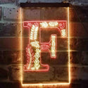 ADVPRO Letter F Initial Monogram Family Name  Dual Color LED Neon Sign st6-i3443 - Red & Yellow