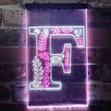 ADVPRO Letter F Initial Monogram Family Name  Dual Color LED Neon Sign st6-i3443 - White & Purple