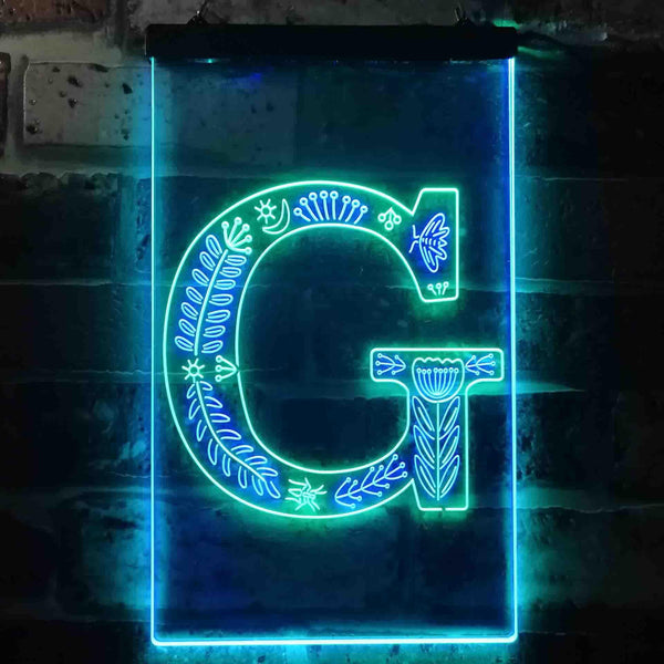 ADVPRO Letter G Initial Monogram Family Name  Dual Color LED Neon Sign st6-i3444 - Green & Blue