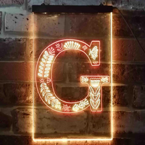 ADVPRO Letter G Initial Monogram Family Name  Dual Color LED Neon Sign st6-i3444 - Red & Yellow