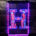 ADVPRO Letter H Initial Monogram Family Name  Dual Color LED Neon Sign st6-i3445 - Blue & Red