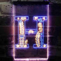 ADVPRO Letter H Initial Monogram Family Name  Dual Color LED Neon Sign st6-i3445 - Blue & Yellow
