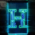 ADVPRO Letter H Initial Monogram Family Name  Dual Color LED Neon Sign st6-i3445 - Green & Blue