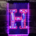 ADVPRO Letter H Initial Monogram Family Name  Dual Color LED Neon Sign st6-i3445 - Red & Blue