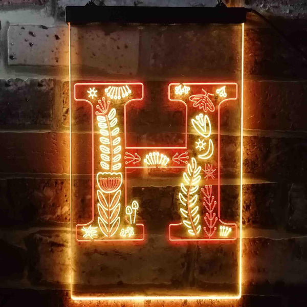 ADVPRO Letter H Initial Monogram Family Name  Dual Color LED Neon Sign st6-i3445 - Red & Yellow