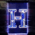 ADVPRO Letter H Initial Monogram Family Name  Dual Color LED Neon Sign st6-i3445 - White & Blue