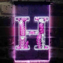 ADVPRO Letter H Initial Monogram Family Name  Dual Color LED Neon Sign st6-i3445 - White & Purple