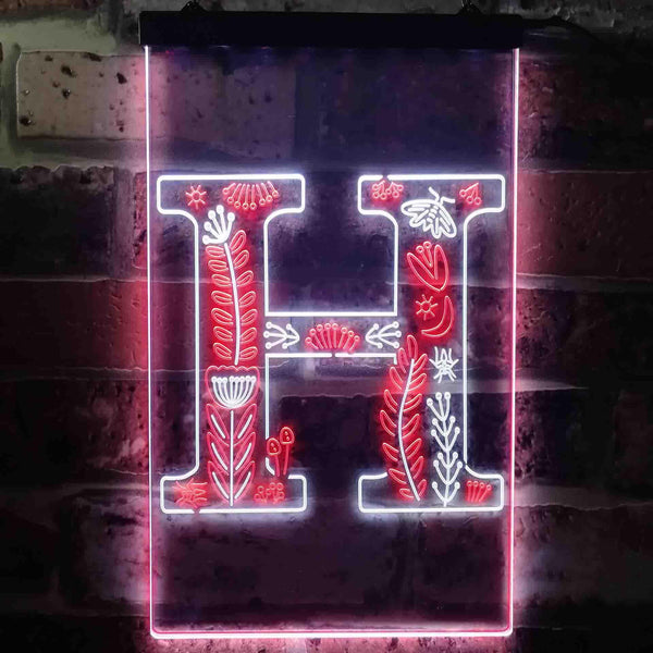 ADVPRO Letter H Initial Monogram Family Name  Dual Color LED Neon Sign st6-i3445 - White & Red