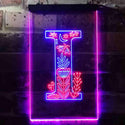 ADVPRO Letter I Initial Monogram Family Name  Dual Color LED Neon Sign st6-i3446 - Blue & Red