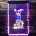 ADVPRO Letter I Initial Monogram Family Name  Dual Color LED Neon Sign st6-i3446 - Blue & Yellow