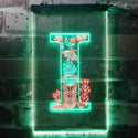 ADVPRO Letter I Initial Monogram Family Name  Dual Color LED Neon Sign st6-i3446 - Green & Red