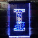 ADVPRO Letter I Initial Monogram Family Name  Dual Color LED Neon Sign st6-i3446 - White & Blue