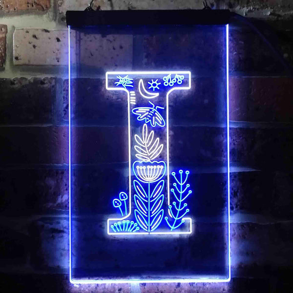 ADVPRO Letter I Initial Monogram Family Name  Dual Color LED Neon Sign st6-i3446 - White & Blue