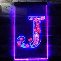ADVPRO Letter J Initial Monogram Family Name  Dual Color LED Neon Sign st6-i3447 - Blue & Red