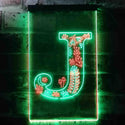 ADVPRO Letter J Initial Monogram Family Name  Dual Color LED Neon Sign st6-i3447 - Green & Red