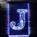 ADVPRO Letter J Initial Monogram Family Name  Dual Color LED Neon Sign st6-i3447 - White & Blue