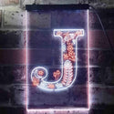 ADVPRO Letter J Initial Monogram Family Name  Dual Color LED Neon Sign st6-i3447 - White & Orange