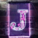 ADVPRO Letter J Initial Monogram Family Name  Dual Color LED Neon Sign st6-i3447 - White & Purple