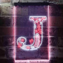 ADVPRO Letter J Initial Monogram Family Name  Dual Color LED Neon Sign st6-i3447 - White & Red