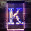 ADVPRO Letter K Initial Monogram Family Name  Dual Color LED Neon Sign st6-i3448 - Blue & Yellow