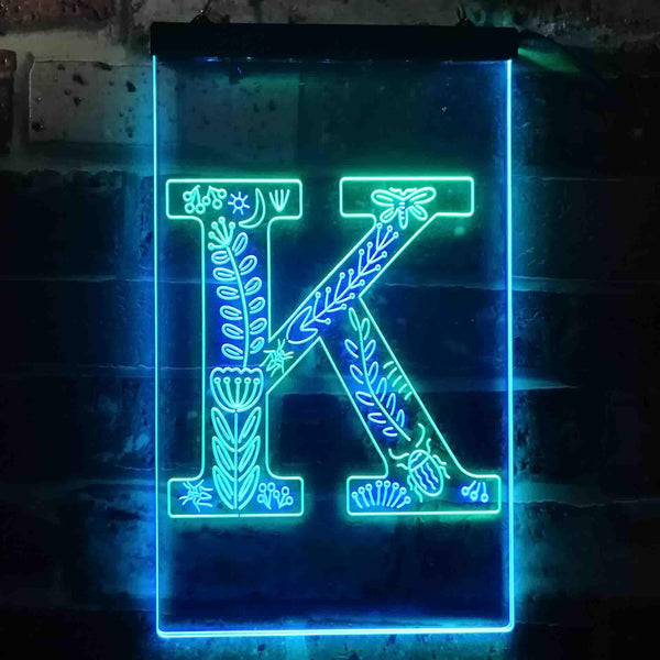 ADVPRO Letter K Initial Monogram Family Name  Dual Color LED Neon Sign st6-i3448 - Green & Blue