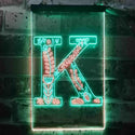 ADVPRO Letter K Initial Monogram Family Name  Dual Color LED Neon Sign st6-i3448 - Green & Red