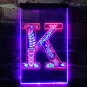 ADVPRO Letter K Initial Monogram Family Name  Dual Color LED Neon Sign st6-i3448 - Red & Blue