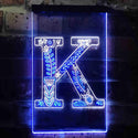 ADVPRO Letter K Initial Monogram Family Name  Dual Color LED Neon Sign st6-i3448 - White & Blue