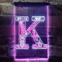 ADVPRO Letter K Initial Monogram Family Name  Dual Color LED Neon Sign st6-i3448 - White & Purple