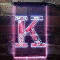 ADVPRO Letter K Initial Monogram Family Name  Dual Color LED Neon Sign st6-i3448 - White & Red