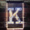 ADVPRO Letter K Initial Monogram Family Name  Dual Color LED Neon Sign st6-i3448 - White & Yellow