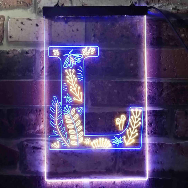 ADVPRO Letter L Initial Monogram Family Name  Dual Color LED Neon Sign st6-i3449 - Blue & Yellow