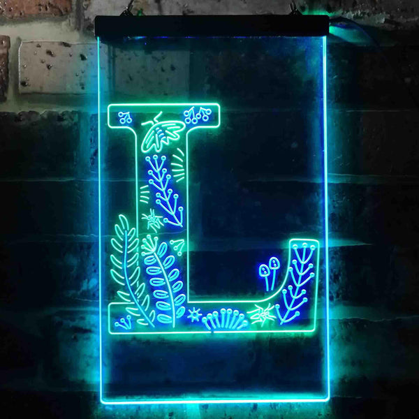 ADVPRO Letter L Initial Monogram Family Name  Dual Color LED Neon Sign st6-i3449 - Green & Blue