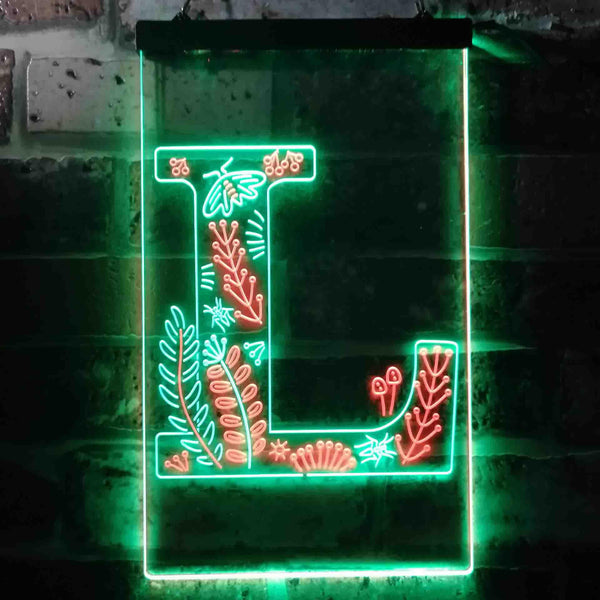 ADVPRO Letter L Initial Monogram Family Name  Dual Color LED Neon Sign st6-i3449 - Green & Red