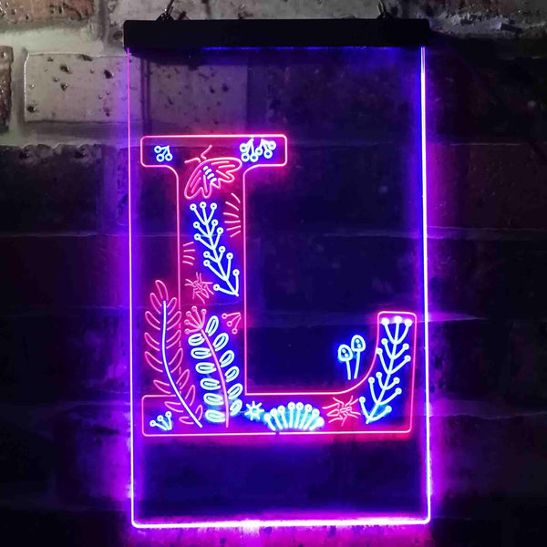 ADVPRO Letter L Initial Monogram Family Name  Dual Color LED Neon Sign st6-i3449 - Red & Blue