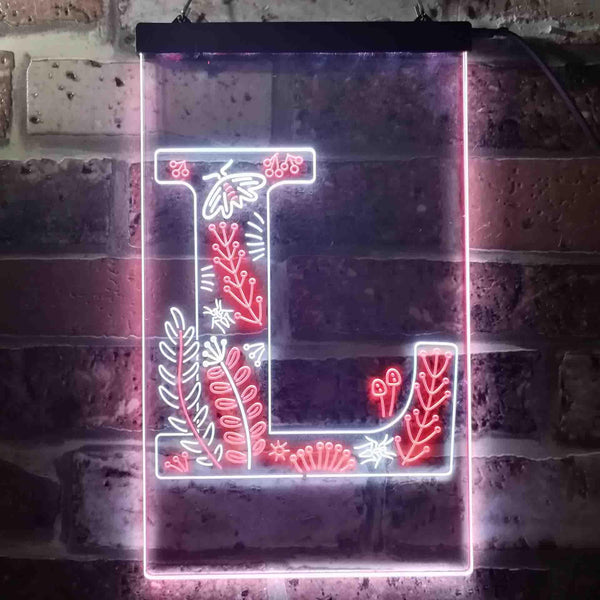 ADVPRO Letter L Initial Monogram Family Name  Dual Color LED Neon Sign st6-i3449 - White & Red