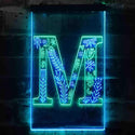 ADVPRO Letter M Initial Monogram Family Name  Dual Color LED Neon Sign st6-i3450 - Green & Blue