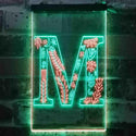 ADVPRO Letter M Initial Monogram Family Name  Dual Color LED Neon Sign st6-i3450 - Green & Red