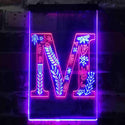 ADVPRO Letter M Initial Monogram Family Name  Dual Color LED Neon Sign st6-i3450 - Red & Blue