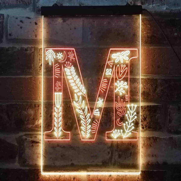 ADVPRO Letter M Initial Monogram Family Name  Dual Color LED Neon Sign st6-i3450 - Red & Yellow