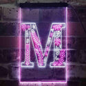 ADVPRO Letter M Initial Monogram Family Name  Dual Color LED Neon Sign st6-i3450 - White & Purple
