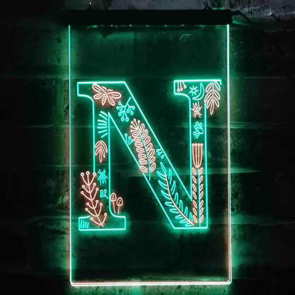 ADVPRO Letter N Initial Monogram Family Name  Dual Color LED Neon Sign st6-i3451 - Green & Red