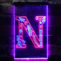 ADVPRO Letter N Initial Monogram Family Name  Dual Color LED Neon Sign st6-i3451 - Red & Blue