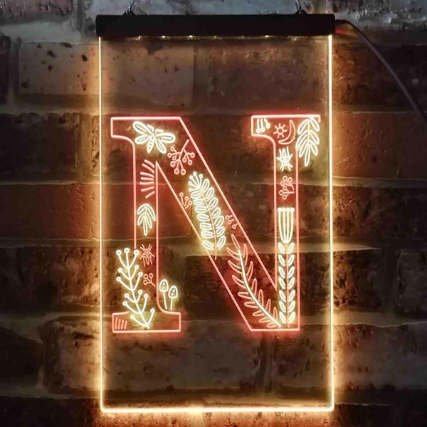 ADVPRO Letter N Initial Monogram Family Name  Dual Color LED Neon Sign st6-i3451 - Red & Yellow