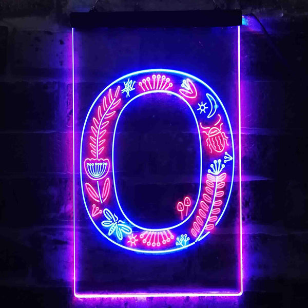 ADVPRO Letter O Initial Monogram Family Name  Dual Color LED Neon Sign st6-i3452 - Blue & Red