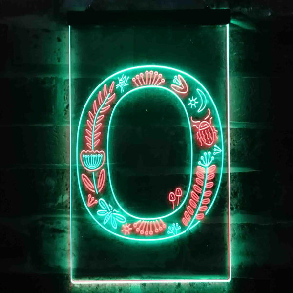 ADVPRO Letter O Initial Monogram Family Name  Dual Color LED Neon Sign st6-i3452 - Green & Red