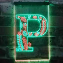 ADVPRO Letter P Initial Monogram Family Name  Dual Color LED Neon Sign st6-i3453 - Green & Red