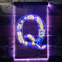ADVPRO Letter Q Initial Monogram Family Name  Dual Color LED Neon Sign st6-i3454 - Blue & Yellow