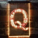 ADVPRO Letter Q Initial Monogram Family Name  Dual Color LED Neon Sign st6-i3454 - Red & Yellow